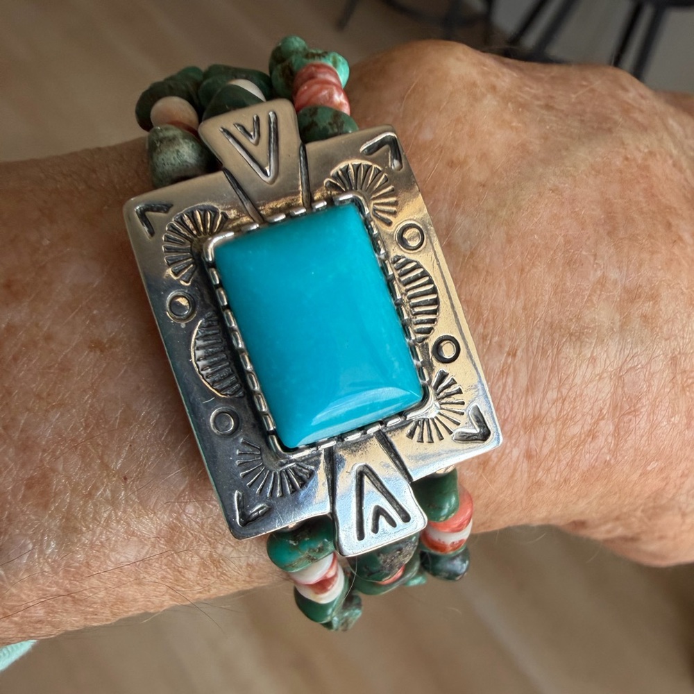 CAROLYN POLLACK Relios turquoise/sterling coil bracelet